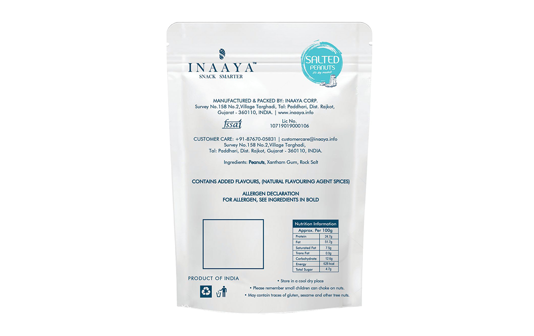 Inaaya Salted Peanuts    Pack  350 grams